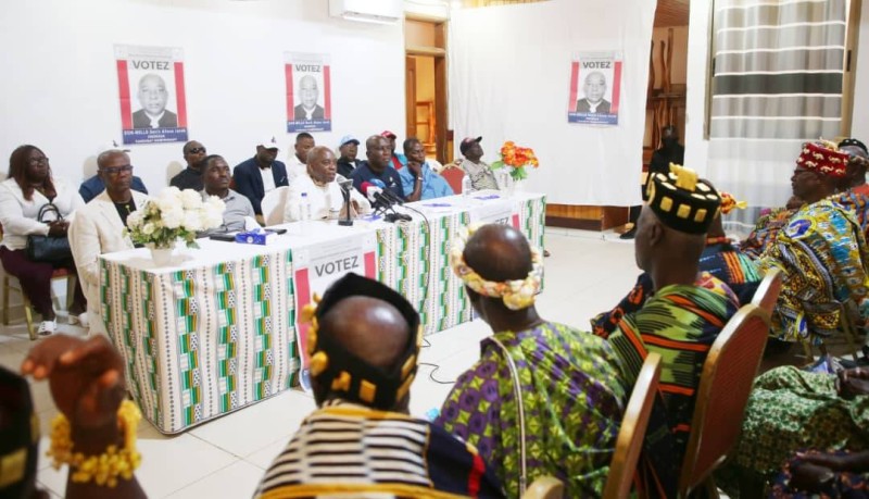 Le candidat a tenu un discours franc à Bouaké. (Ph: SEBASTIEN KOUASSI)