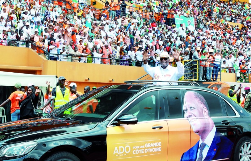 En recevant les journalistes, le candidat du Rhdp Alassane Ouattara a souhaité que l'environnement pacifique demeure en Cote d'Ivoire. (Ph: HONORE BOSSON)