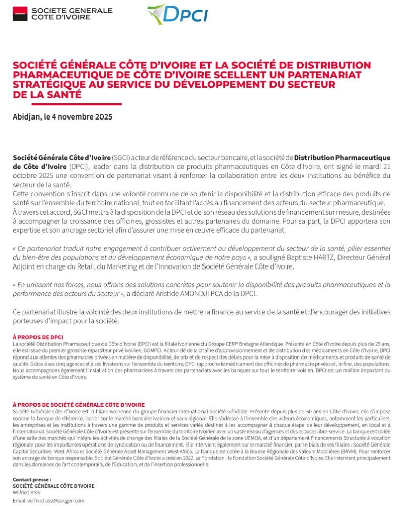 Communique de presse - SIGNATION DE CONVENTION
