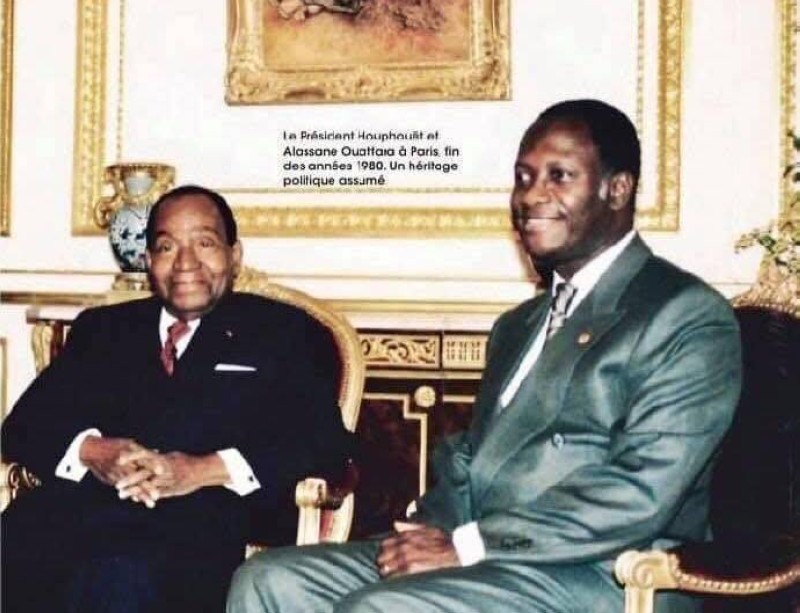 Le père fondateur Félix Houphouet-Boigny et son premier ministre Alasssane Ouattara