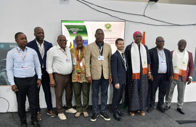 Les responsables du secteur Afat et de la transparence climatique de la Côte d’Ivoire se sont succédé au pavillon de la Côte d’Ivoire. (DR)