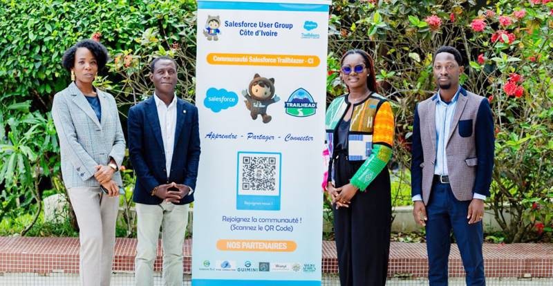 Les organisateurs et partenaires réunis autour de la vision d’un hub Salesforce francophone en Côte d’Ivoire. (Ph: Dr)
