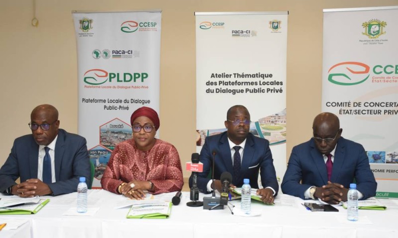 Mariam Fadiga Fofana et Soumahoro Déli (au centre) ont réitéré l'engagement du gouvernement aux côtés du privé (DR)