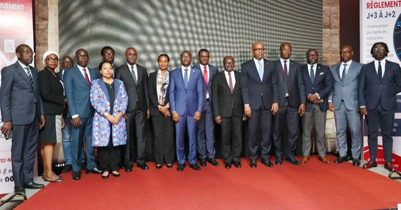 Les autorités financières et partenaires institutionnels présents au lancement du nouveau cycle de règlement-livraison en J+2. (Ph: Dr)