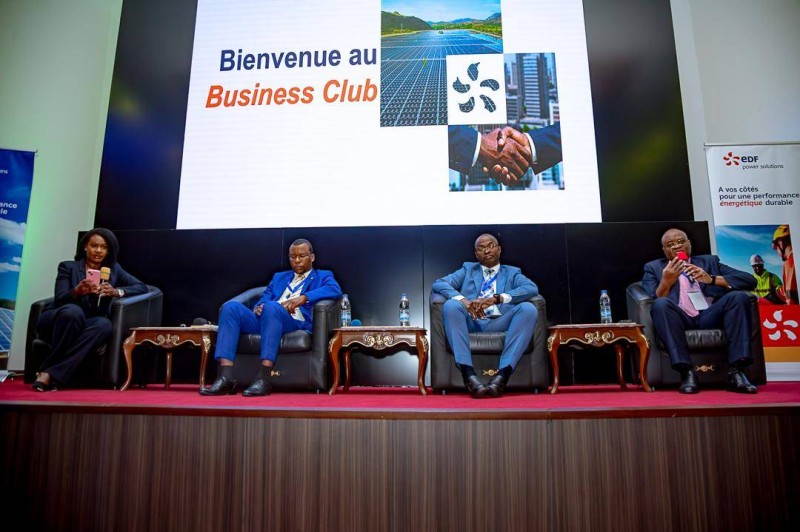 Moussa Dosso, Dg des énergies renouvelables et des bioénergies et Assie Nouho Adamo, directeur du Foname (3e et 4e à partir de la gauche), ont salué le Business Club de EDF power solutions (DR)