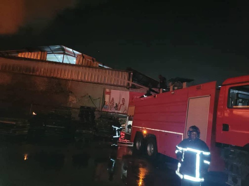 Le site en flamme