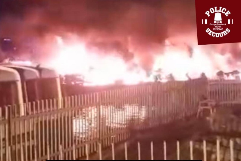 Incendie à la gare lagunaire Sotra de tREICHVILLE
