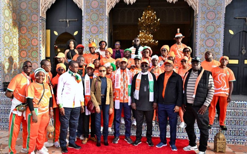 Aux côtés des animateurs du CNSE, Adjé Silas METCH galvanise les supporters ivoiriens mobilisés pour la CAN Maroc 2025.