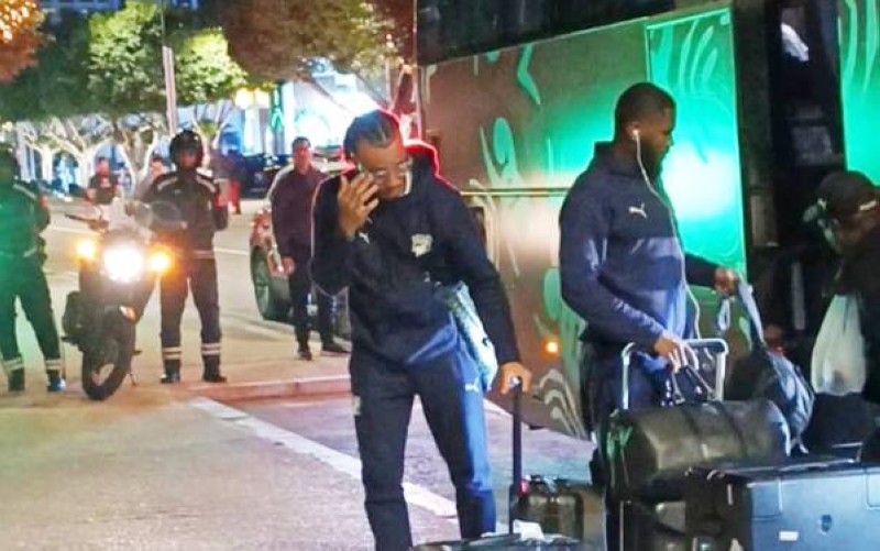 Les joueurs à leur arrivée dans la ville d'Agadir.