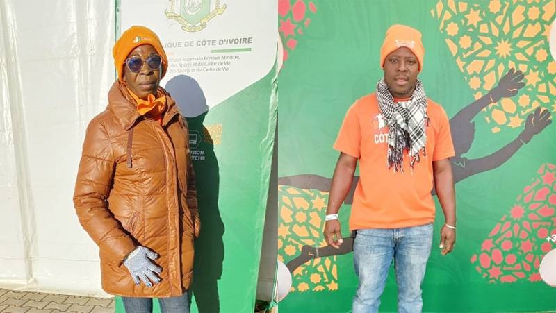 Les supporters ivoiriens se débrouillent tant bien que mal pour faire face au froid.