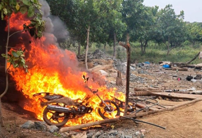 Une vue de certains produits en destruction. (Ph: Dr)