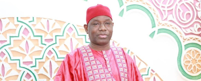 Cheick Malick Konaté Khadim Rassoul, initiateur de CMK FM 105.6, lors de l’annonce officielle du lancement de la radio à la Zawya centrale Khadim Rassoul.
