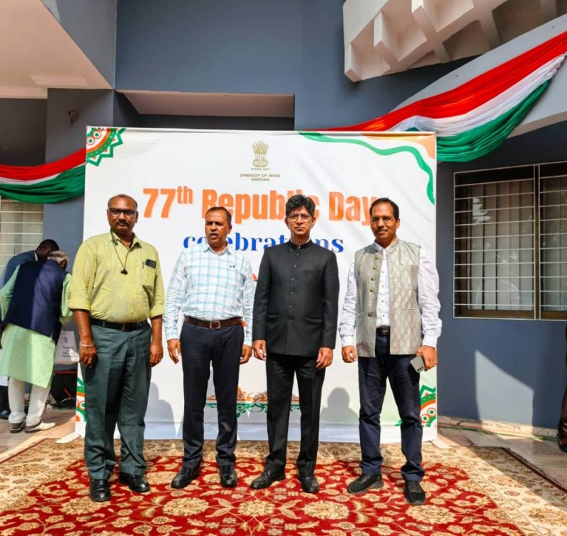 Le chargé d’affaires de l’ambassade de l’Inde en Côte d’Ivoire, Ravinder Kumar, a procédé à la lecture du message officiel de la Présidente de la République de l’Inde, Droupadi Murmu. (Ph: Dr)