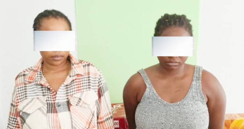 Une vue des deux présumées proxénètes interpellées lors de l'opération XI à Yamoussoukro. (Ph: Dr)