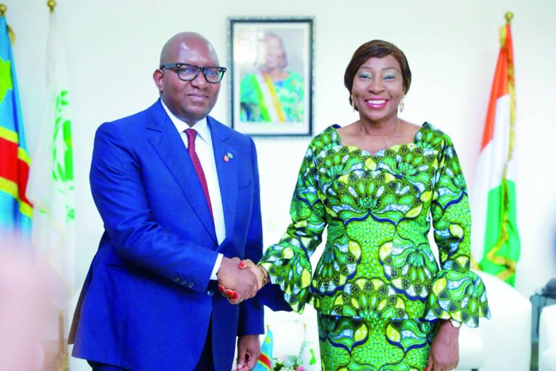 La présidente du Sénat, Kandia Camara et son homologue de la Rdc, Jean-Michel Sama Lukonde Kyenge ont réitéré leur engagement à consolider la coopération entre Abidjan et Kinshasa. (Ph: Dr)