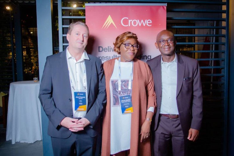 Le ministre de la Transition numérique et de l’Innovation technologique, Djibril Ouattara (à l'extrême droite ) en compagnie des associés-gérants de Uniconseil et de MK Conseil et associé. (Ph: Dr)