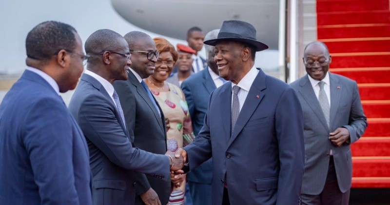 Le Président Ouattara de retour de Paris, le mercredi 25 février 2026
