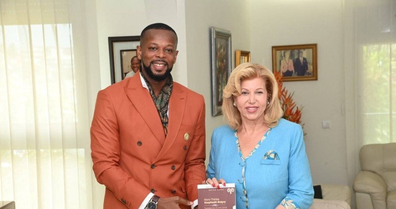 La Première dame Dominique Ouattara et M. Brou