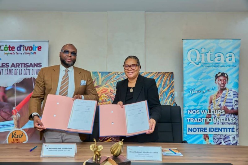 Malékah Mourad-Condé et Ibrahim Fama Diabagaté s’engagent ensemble pour la promotion de la destination Côte d’Ivoire.
