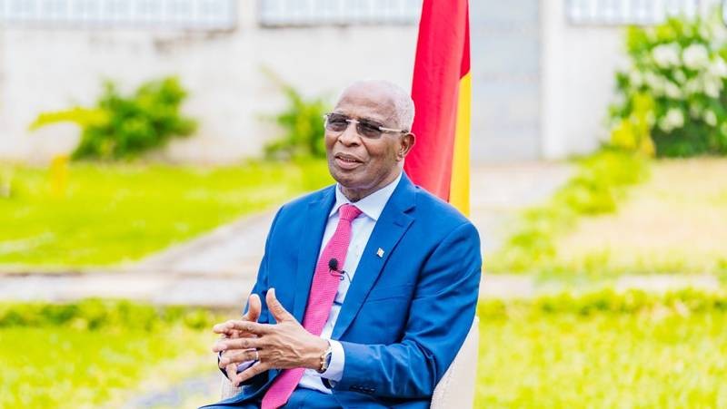 Le Premier ministre de la Guinée, Amadou Oury Bah, lors de l'entretien.