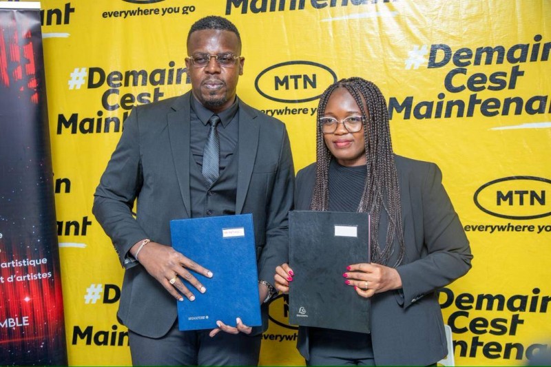 Nomélèdje Diby, fondateur de Diby Productions et Sandra Koné, directrice marketing de MTN Côte d’Ivoire.