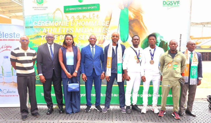 Les deux athlètes ont reçu les félicitations des acteurs du sport ivoirien avec à leur tête le ministre Adjé Silas Metch. (Ph: Dr)