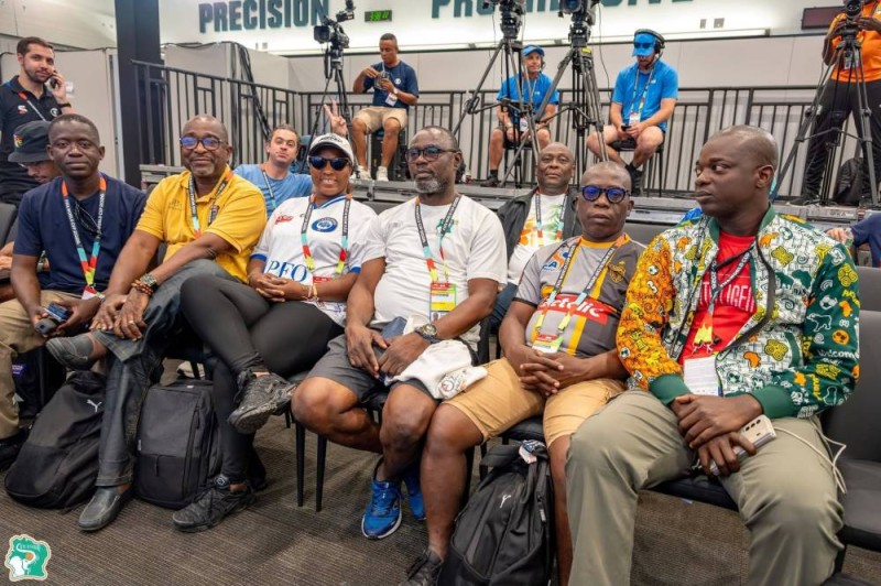 Des journalistes ivoiriens à Philadelphie lors de la conférence du coach ivoirien