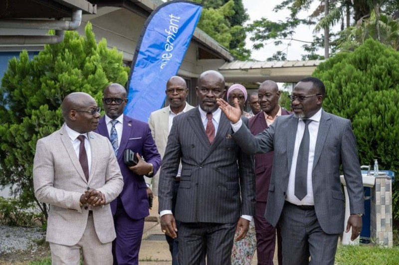 Le représentant du gouvernement centrafricain (au centre) a exprimé son satisfécit des échanges avec le patron de l’Unicef en Côte d’Ivoire. (Photo. Dr)