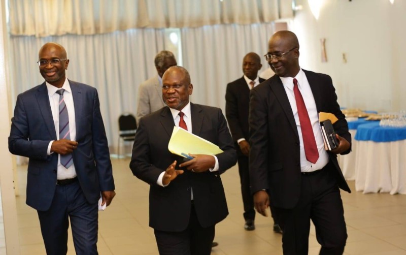 Ibrahim Coulibaly, conseiller technique du ministre du Commerce, de l'industrie et de l'Artisanat (au centre), a apporté le soutien de la tutelle aux structures en première ligne du processus. (DR)