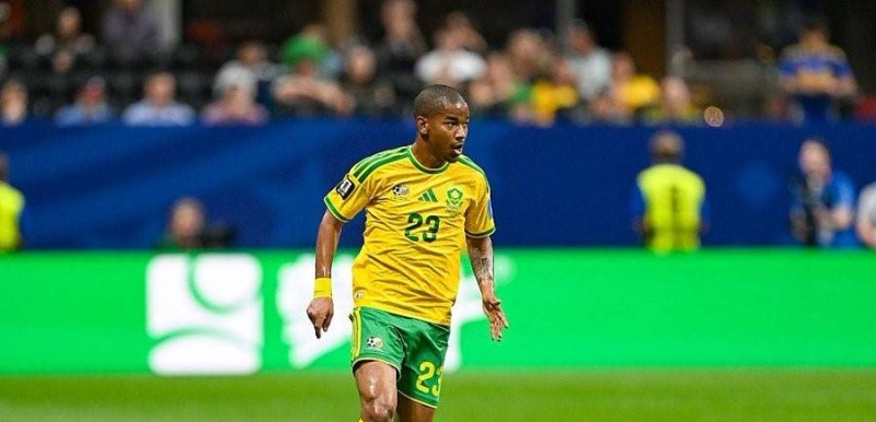 Le milieu de terrain de l'Afrique du Sud Jayden Adams face à la Tchéquie le 18 juin 2026 à Atlanta